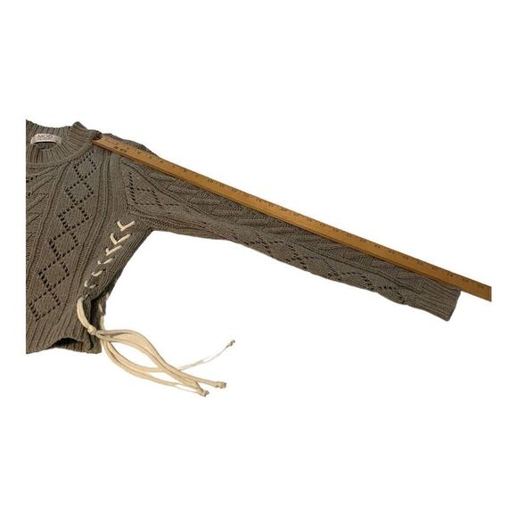 Mod On Trend Sweater Womens Medium Gray Long Sleeve Cropped Crewneck - Picture 10 of 11